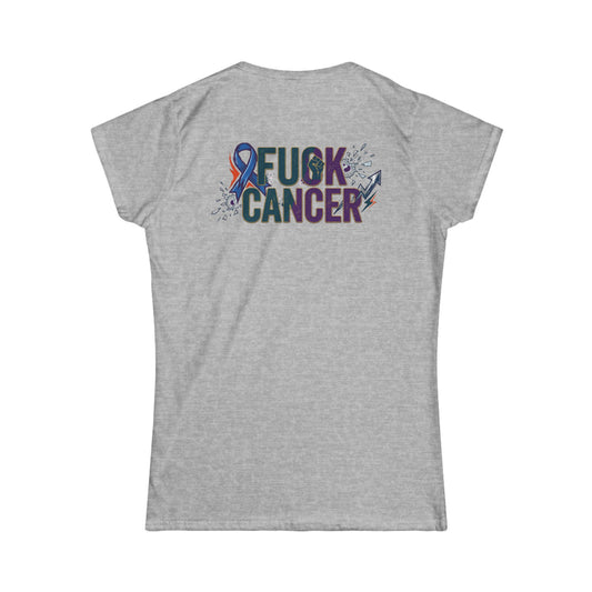 Color: Sport Grey | Two Words for Cancer | Women's Tee — AttitudeShirts