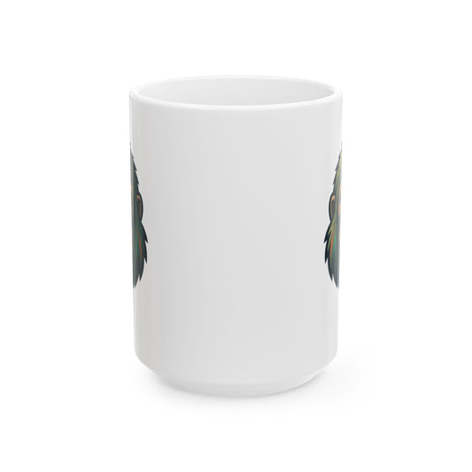 "The Bukit Timah Monkey Man (Singapore)" White Ceramic Mug — Graphic