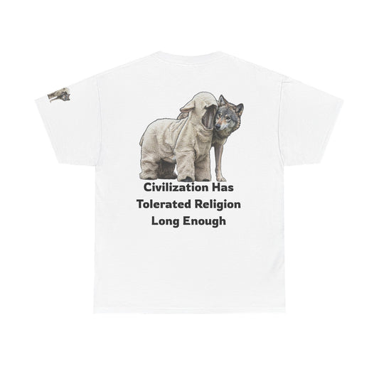 Color: White | Civilization Tolerated Religion Premium Graphic Tee
