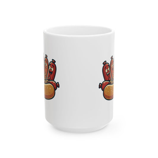 "Sausage Party" White Ceramic Mug — Graphic