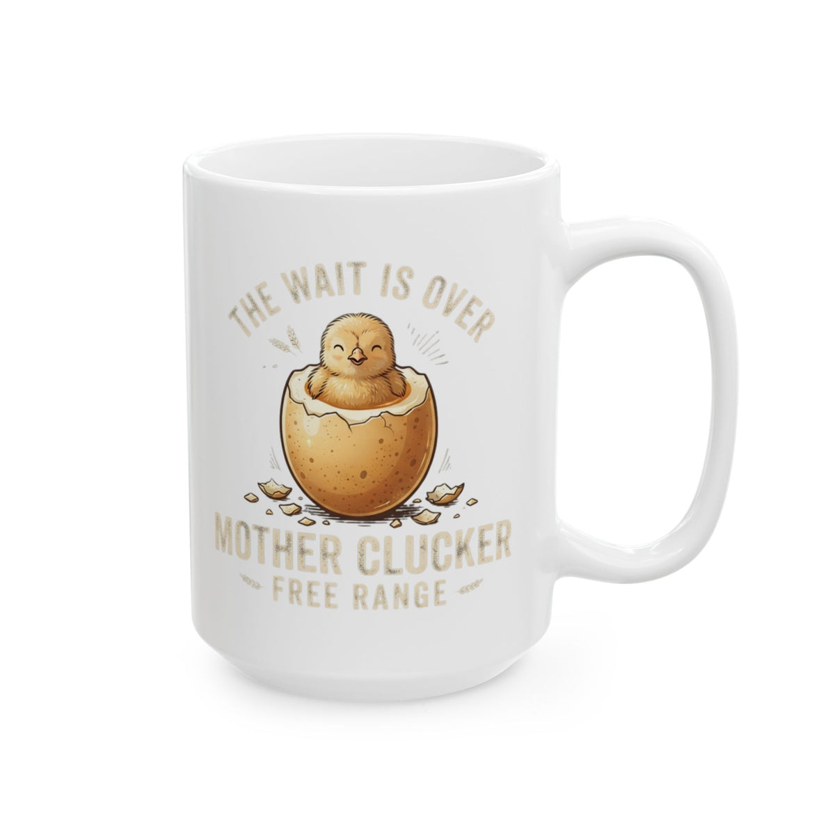 "The Wait is Over" White Ceramic Mug