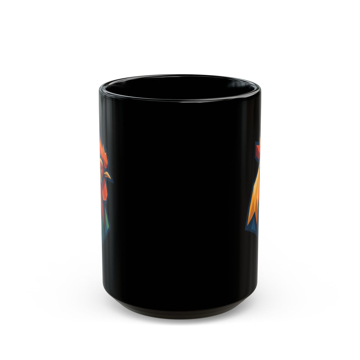 "Barnyard Rooster" Black Ceramic Mug — Graphic