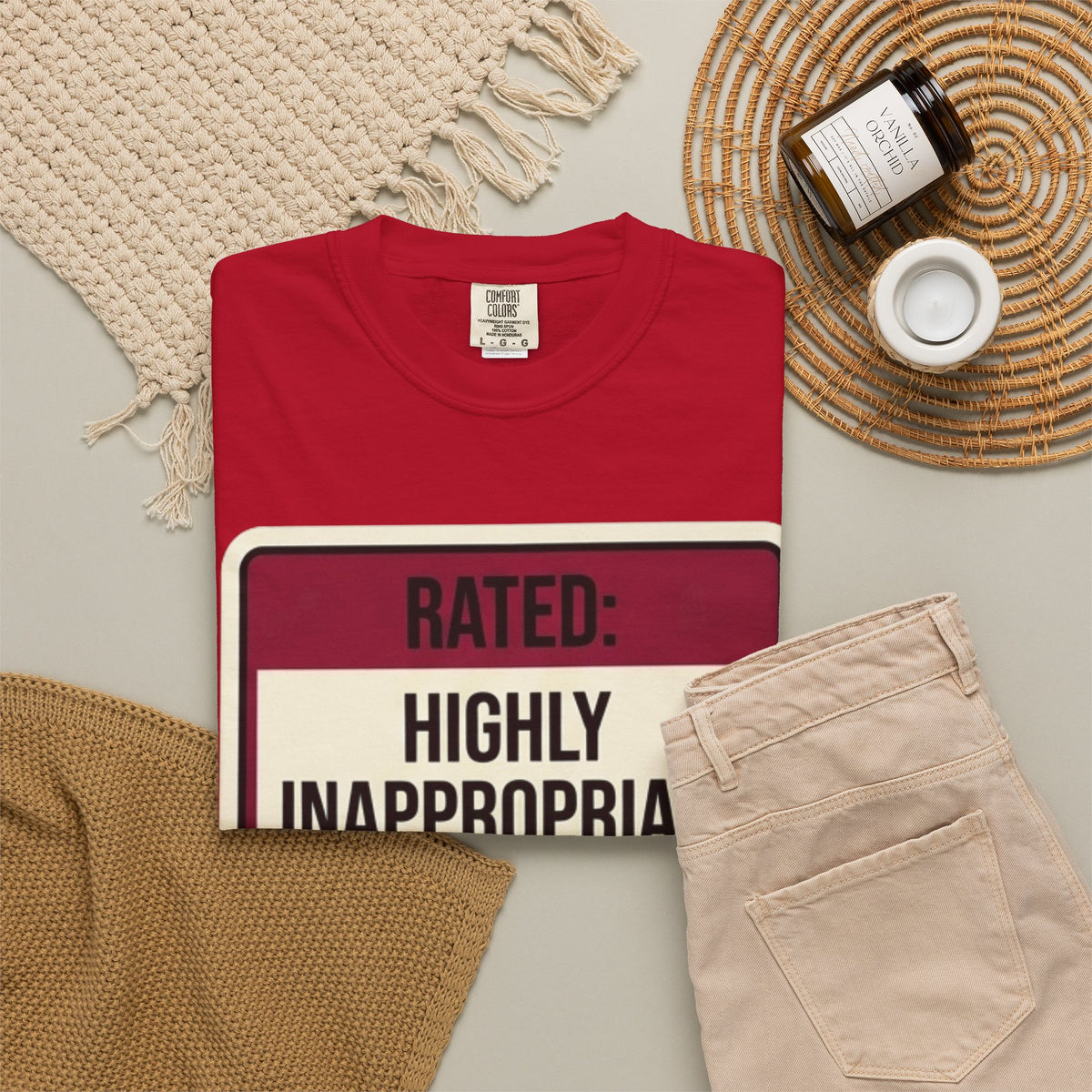 Good Book Series Highly Inappropriate Unisex Garment-Dyed Tee