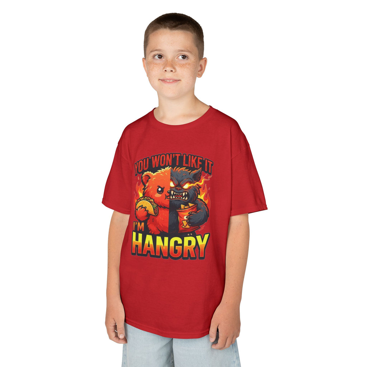 Color: Red | You Won't Like It I'm Hangry Kids Tee