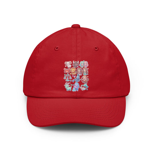 Color: Red | Cute Chibi Zodiac Dad Hat
