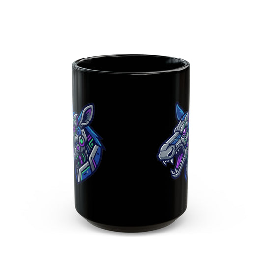 "Cyber Moose" Black Ceramic Mug — Graphic