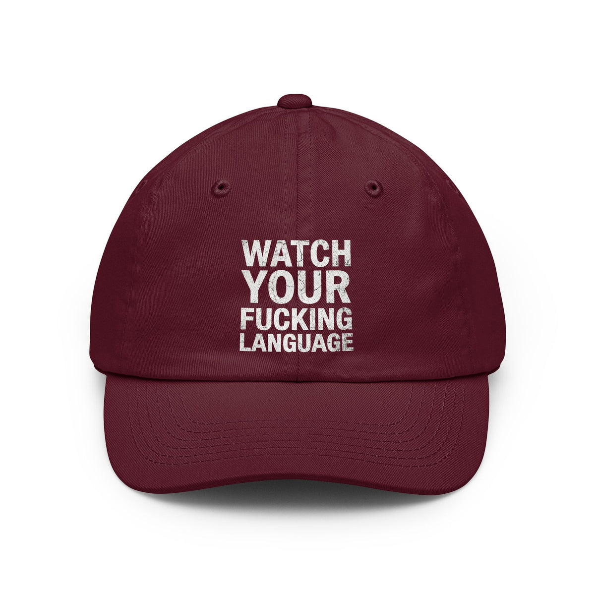 Color: Maroon | Watch Your Language Dad Hat