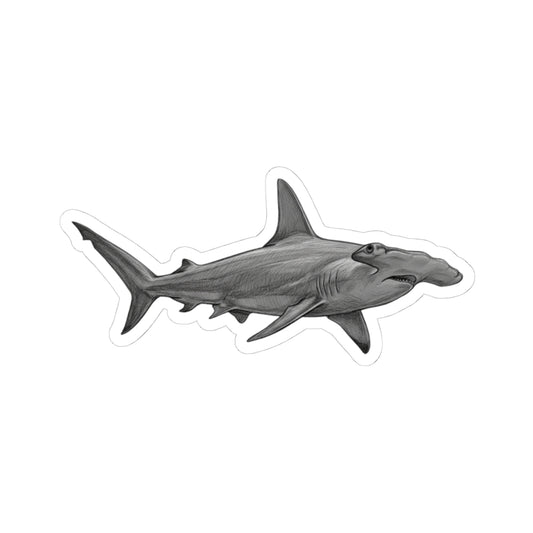"Pencil Sketch Art Hammerhead Shark" Sticker — Main