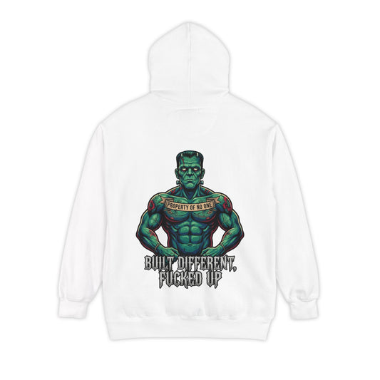 Color: White | Built Different Garment-Dyed Hoodie