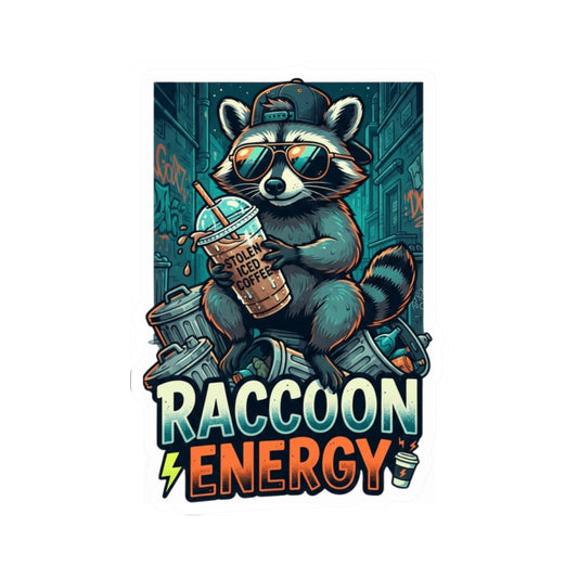 "Raccoon Energy" Sticker — Main