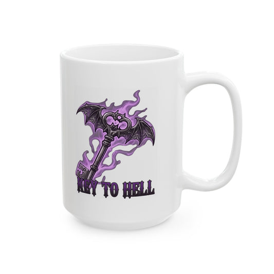 "Skeleton Key" White Ceramic Mug