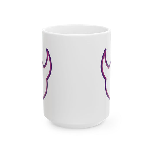 "I'm The Girl Satan's Mom Warned About" White Ceramic Mug — Graphic
