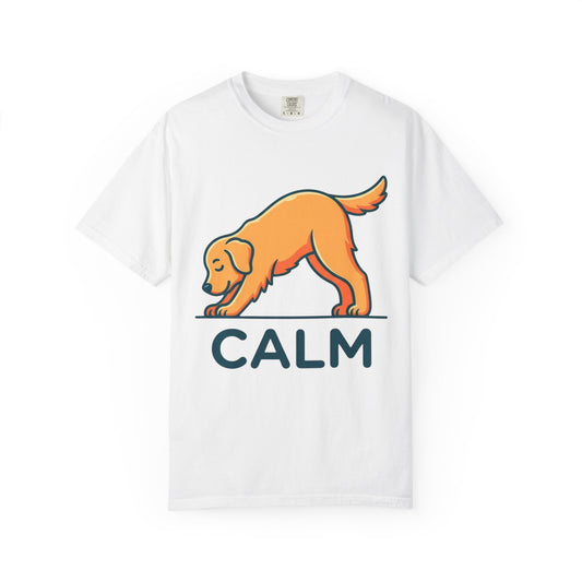 Color: White | Dog CALM Unisex Garment-Dyed Tee