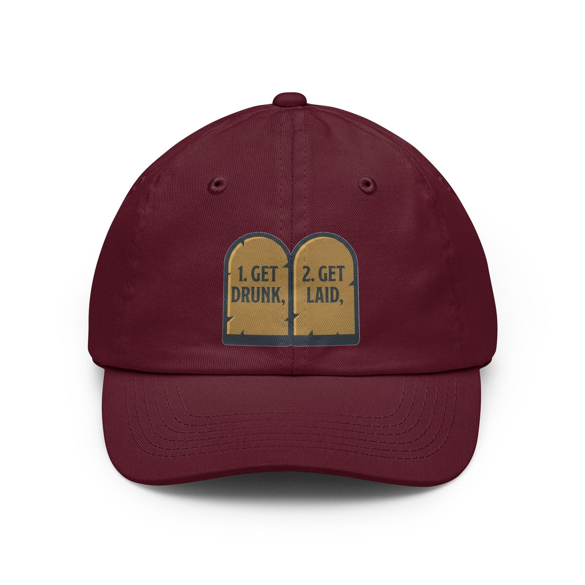 Color: Maroon | 11th and 12th Commandment Dad Hat — -C