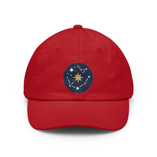 Color: Red | Constellation Map (Dark Sky) Dad Hat — Graphic