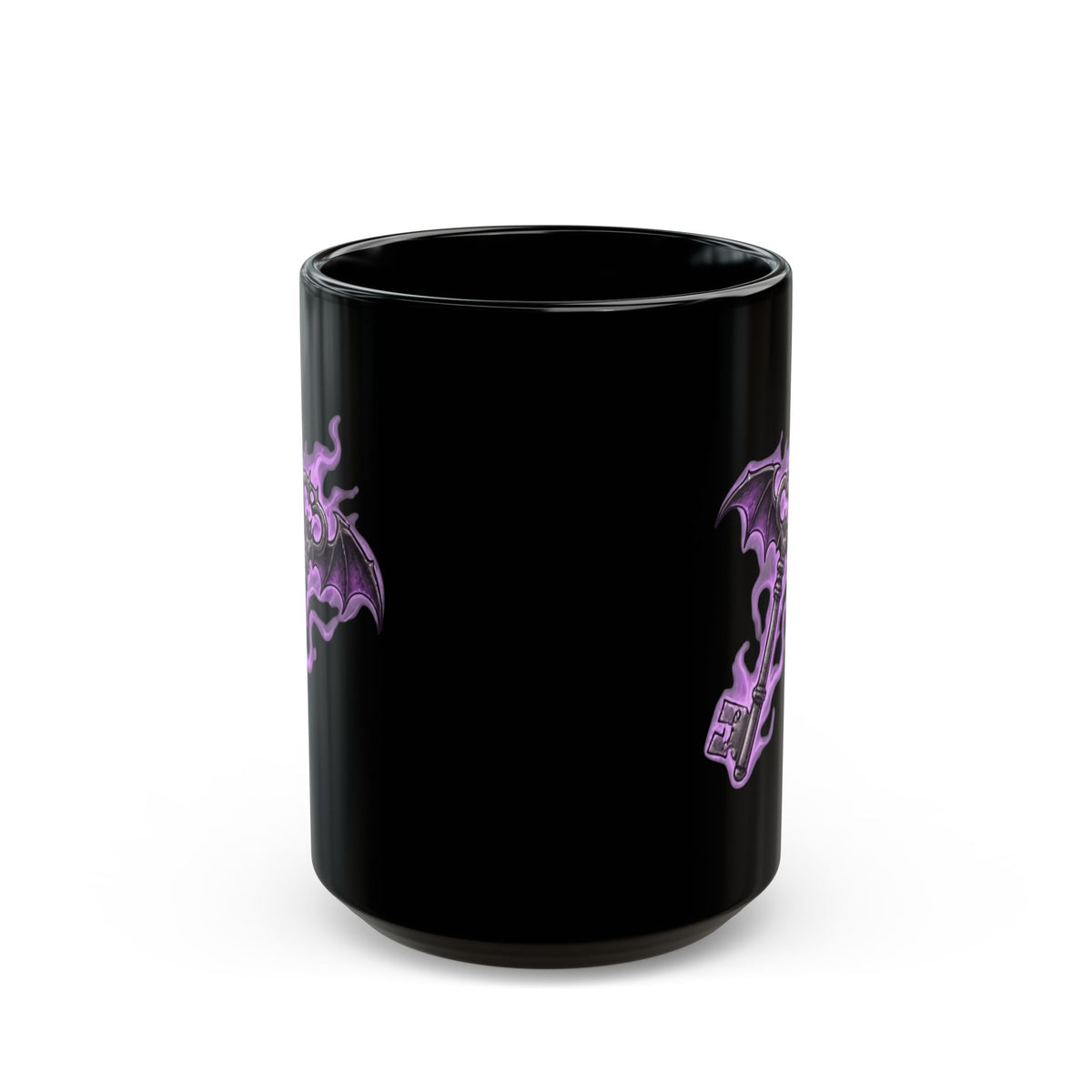 "Skeleton Key" Black Ceramic Mug — Graphic