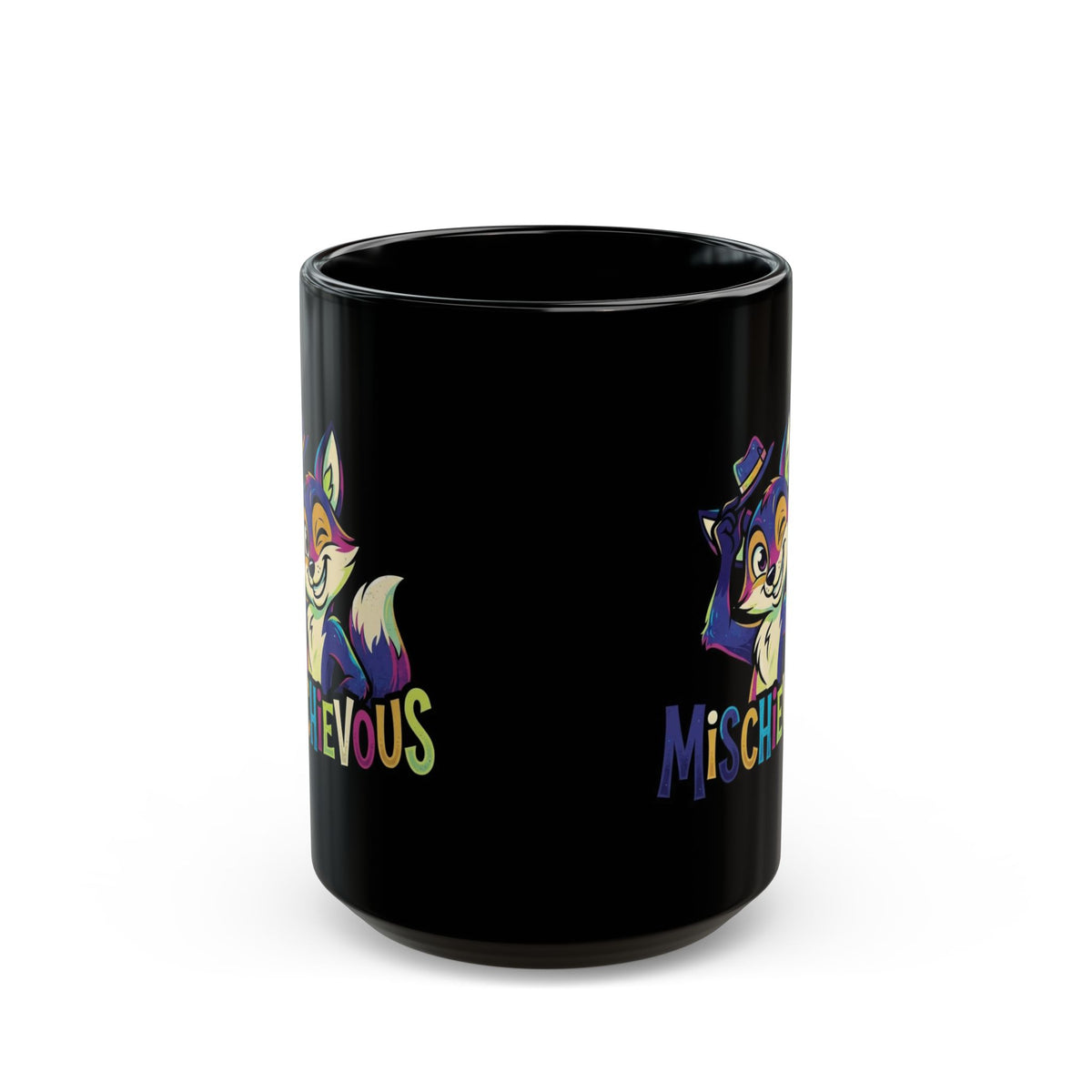"Mischievous" Black Ceramic Mug
