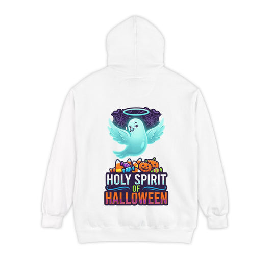 Color: White | Holy Spirit of Halloween Garment-Dyed Hoodie
