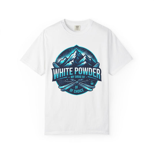 Color: White | Ski Drug of Choice Unisex Garment-Dyed Tee