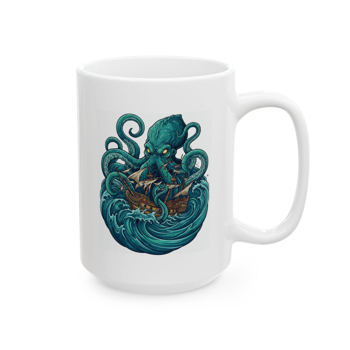 "The Kraken (Norse-Global Maritime)" White Ceramic Mug