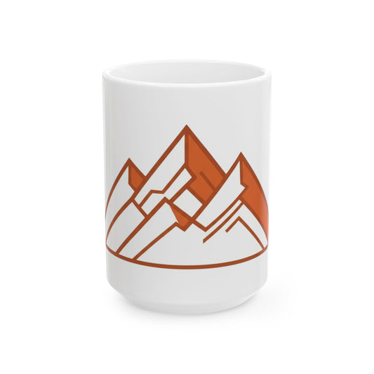 "Peaks" White Ceramic Mug — Graphic