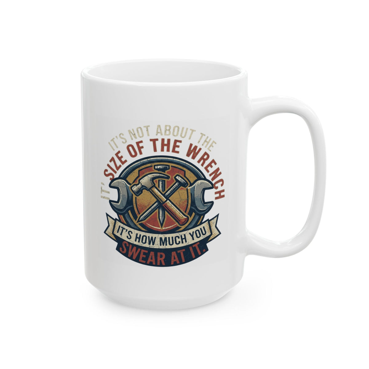 "Size Matters" White Ceramic Mug