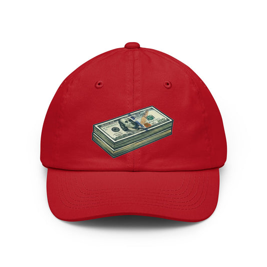 Color: Red | 100 Bucks Dad Hat — Graphic