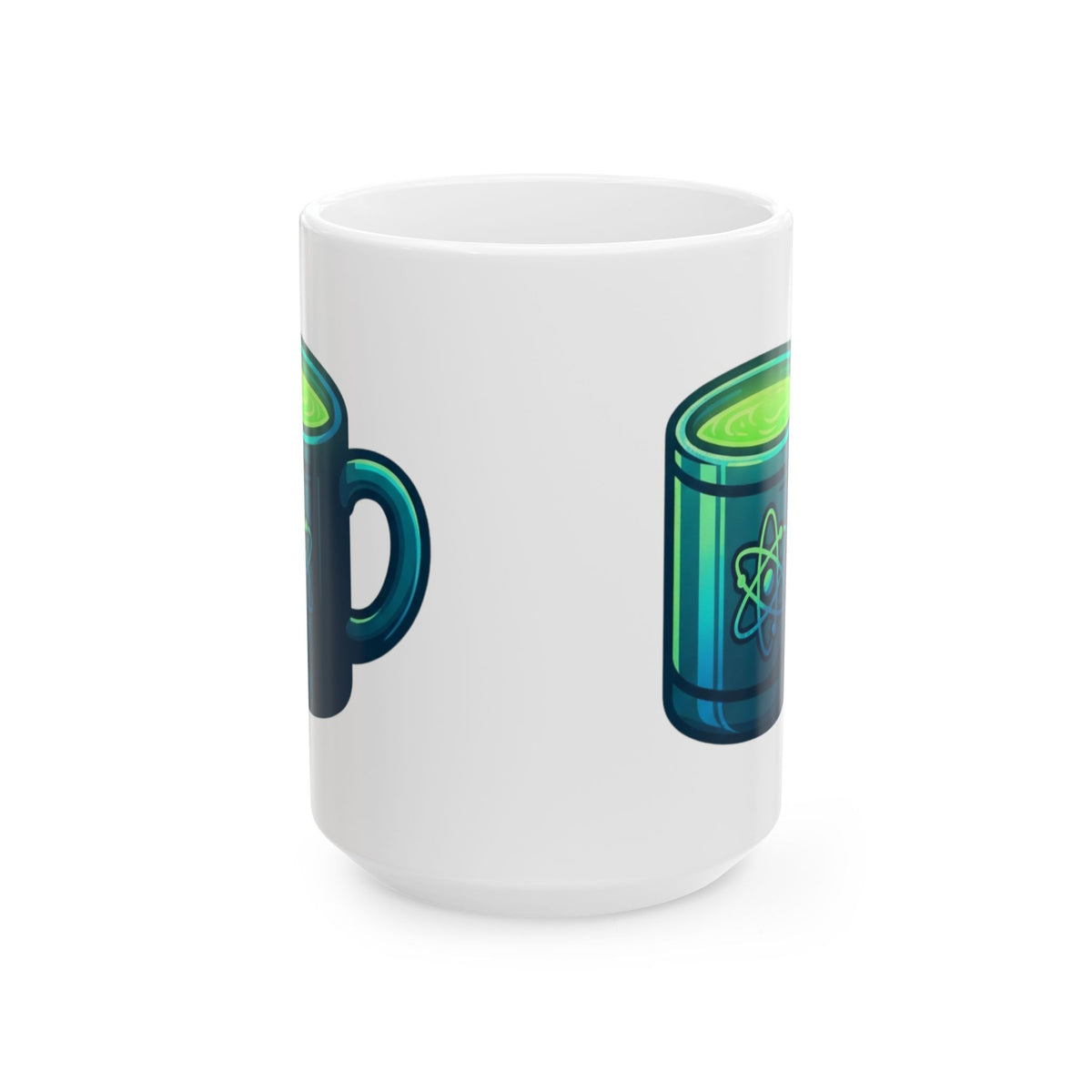 "I Like My Radiation Like My Coffee" White Ceramic Mug — Graphic