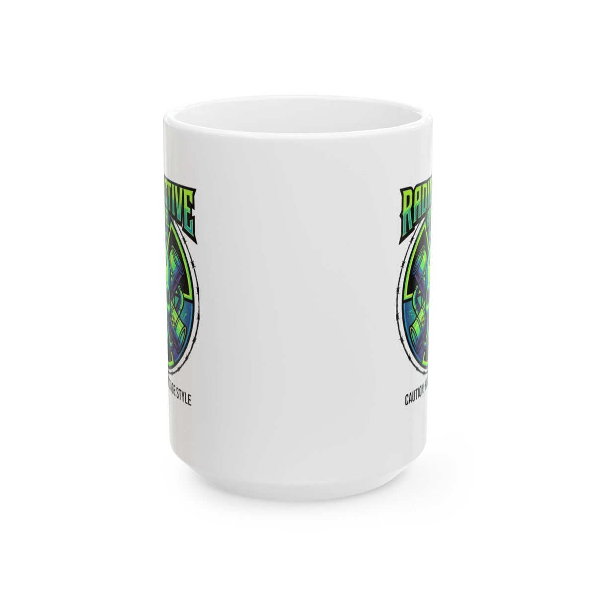"Radioactive Apparel" White Ceramic Mug