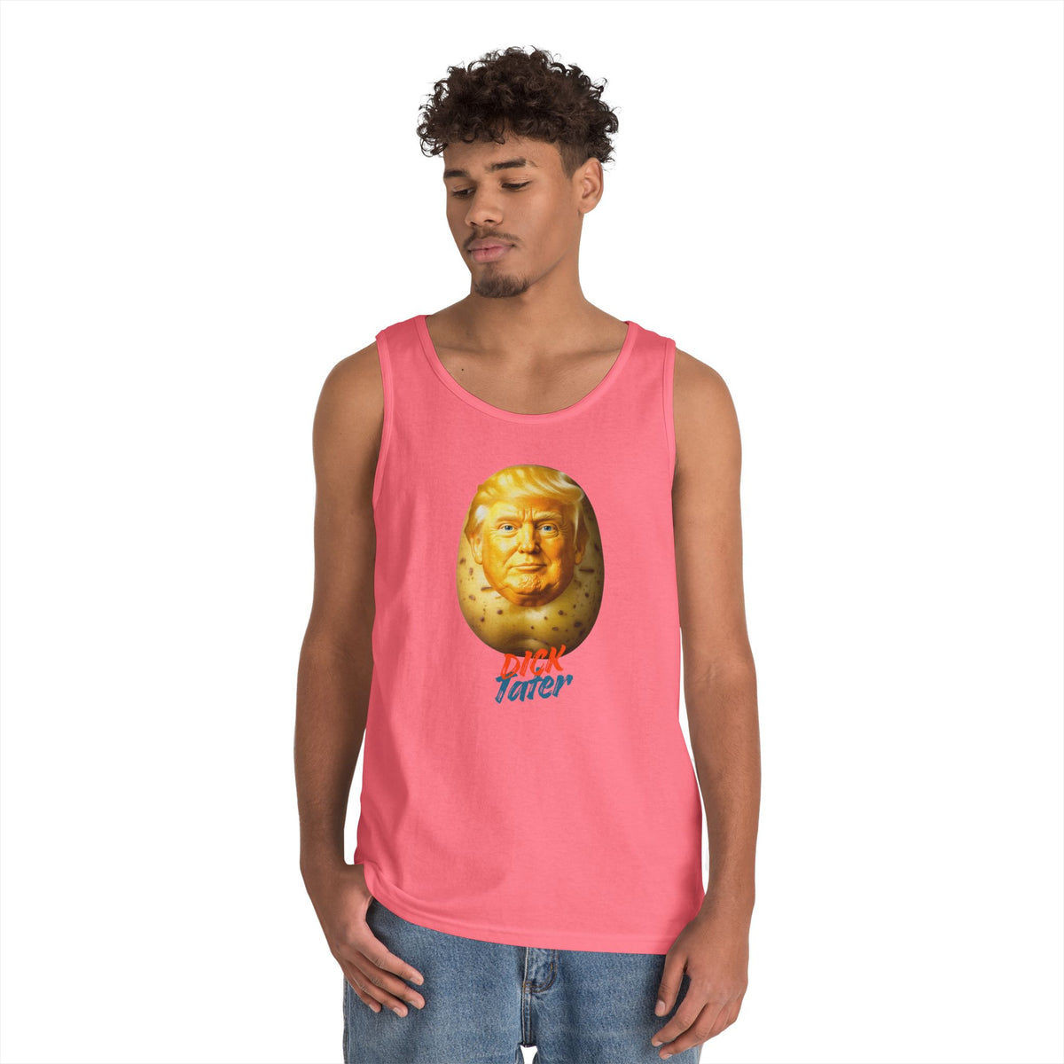Color: Safety Pink | Dick Tater Tank Top