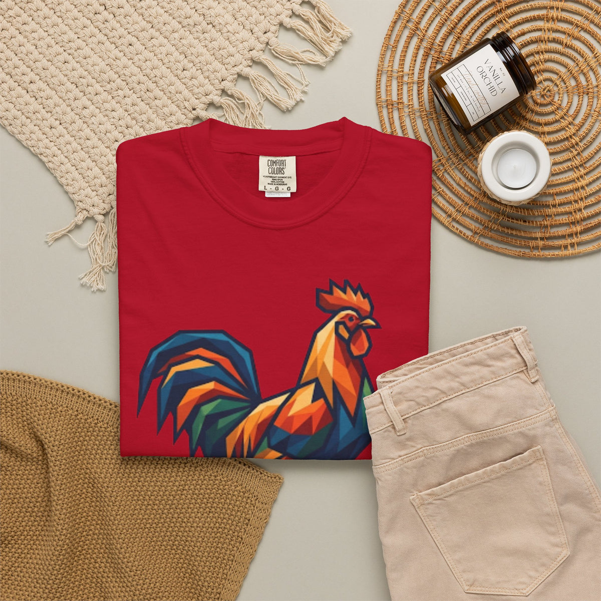 "Barnyard Rooster" Unisex Garment-Dyed Tee