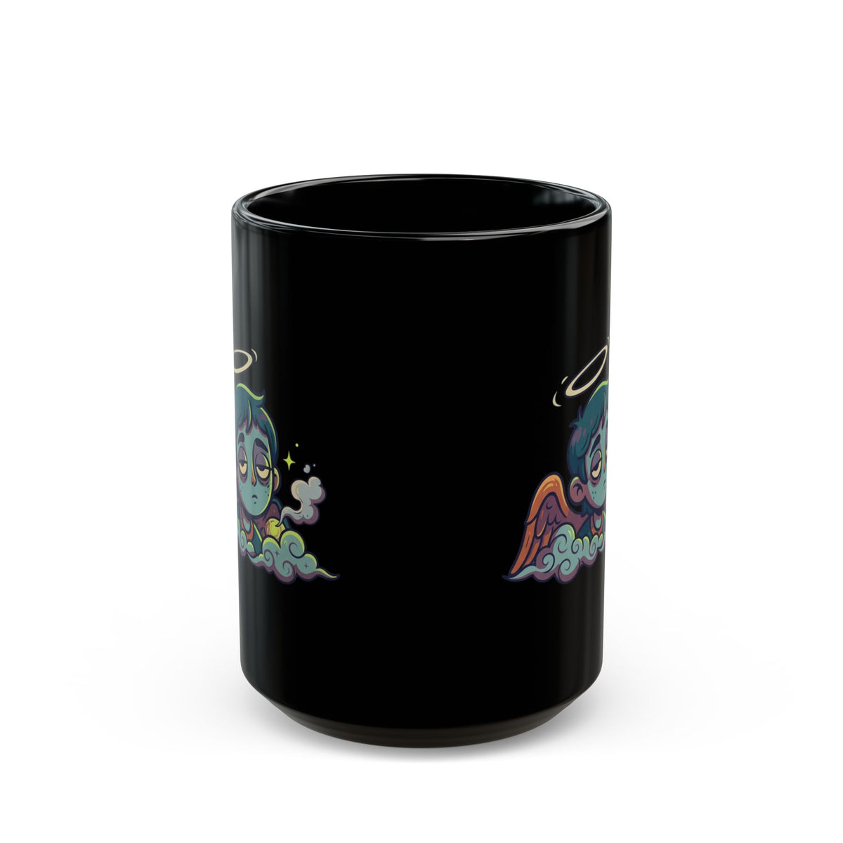 "Hark The Herald Angels" Black Ceramic Mug — Graphic