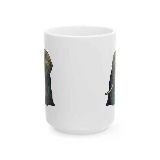 "Grootslang (South African Mythology)" White Ceramic Mug — Graphic