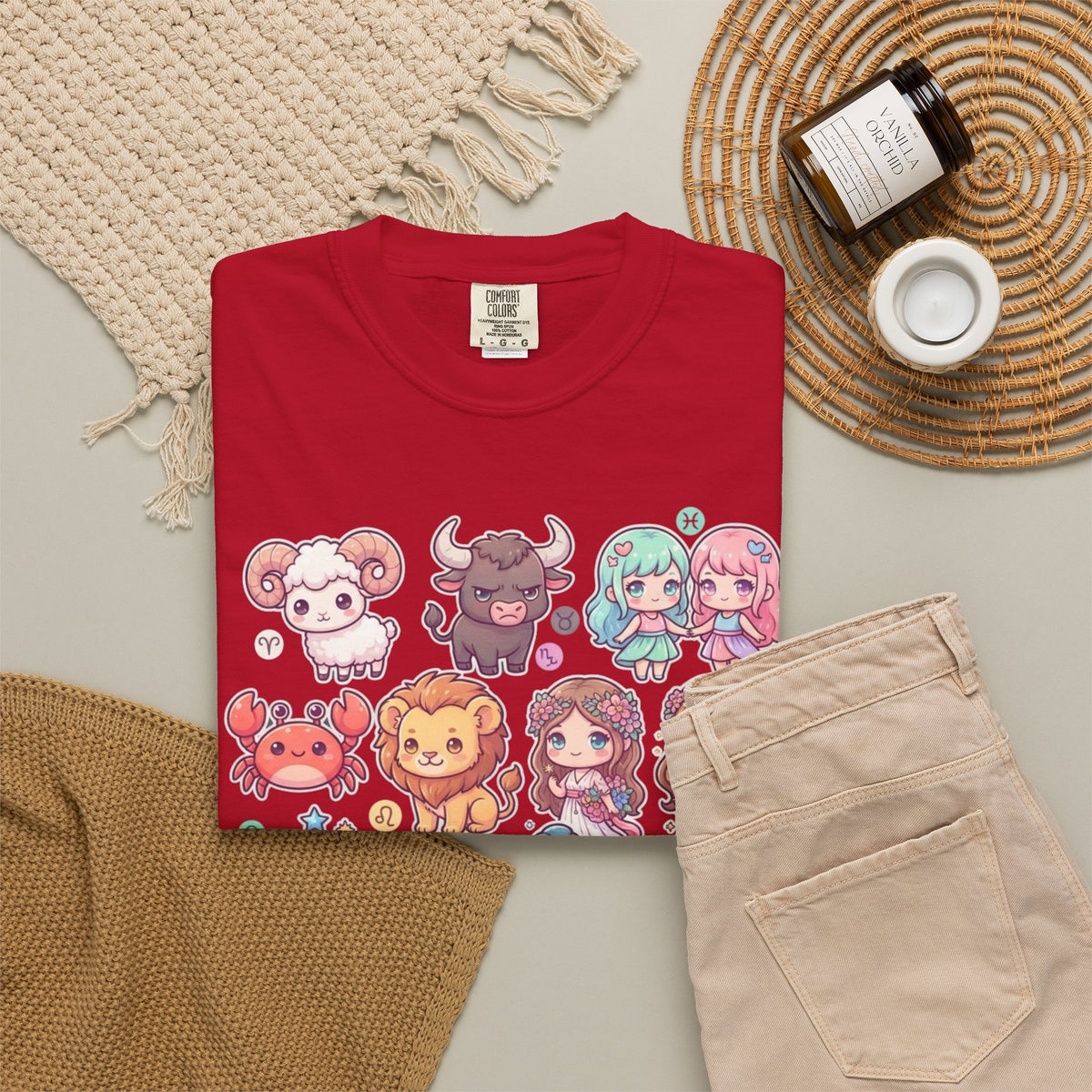 "Cute Chibi Zodiac" Unisex Garment-Dyed Tee