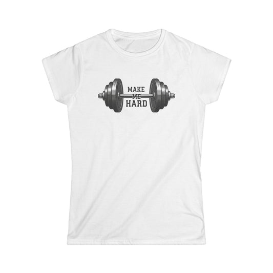 Color: White | Make Me Hard - Morning Demands | Women's Tee — AttitudeShirts