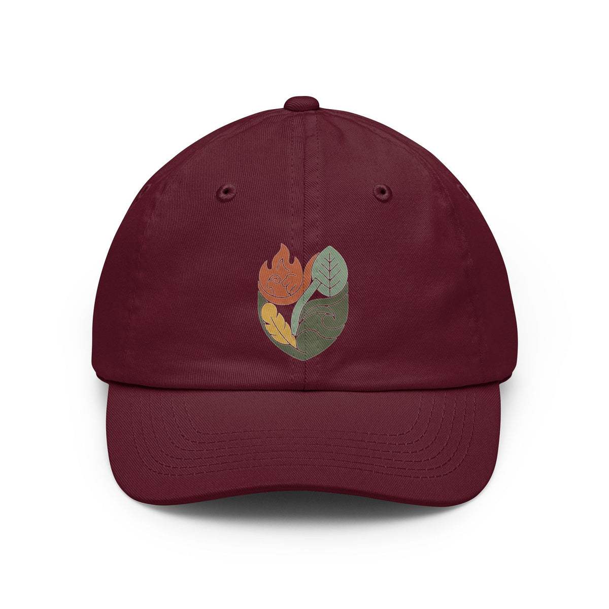 Color: Maroon | Four Elements- Fire, Earth, Air, Water Dad Hat — Graphic