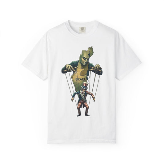 Color: White | The Global Puppet Master Unisex Garment-Dyed T-shirt