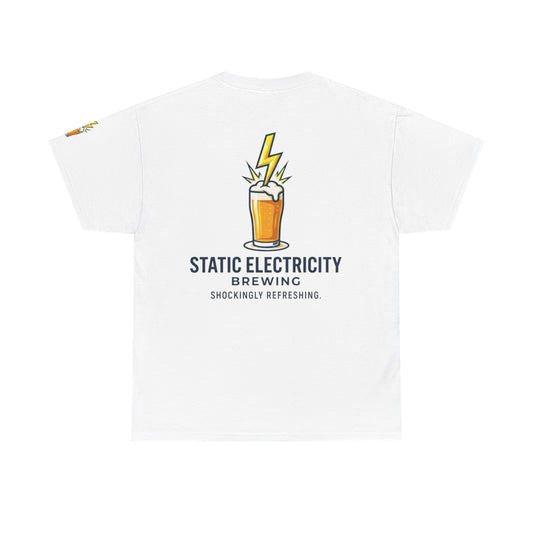 Color: White | Static Electricity Brewing Premium Graphic Tee