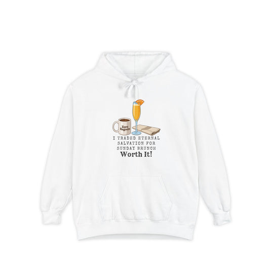 Color: White | Brunch So Hard | Garment-Dyed Hoodie — AttitudeShirts