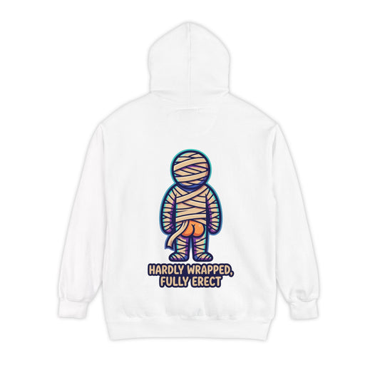 Color: White | Hardly Wrapped, Fully Erect Garment-Dyed Hoodie