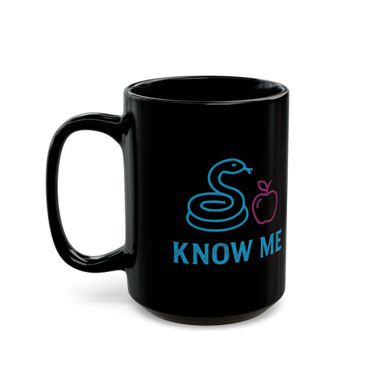 "Good Book Series Know Me In The Biblical Sense" Black Ceramic Mug — Graphic