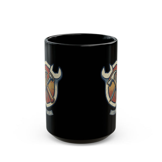 "Size Matters" Black Ceramic Mug — Graphic