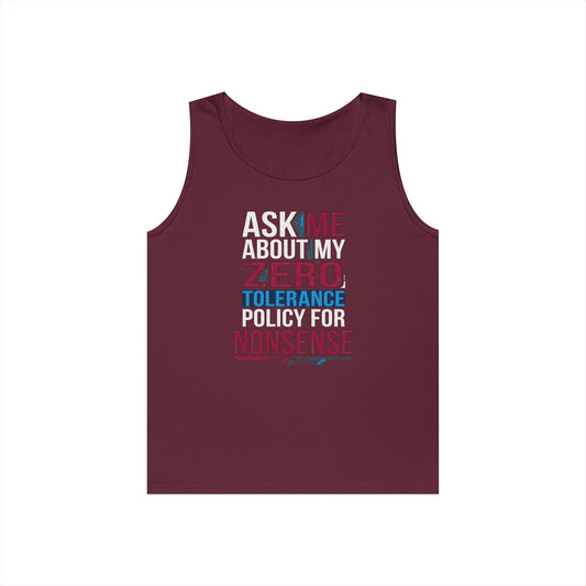 Color: Maroon | Zero Tolerance Policy Tank Top