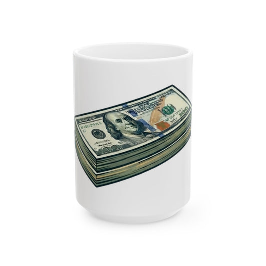 "100 Bucks" White Ceramic Mug — Graphic