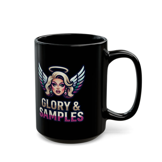 "Glory to God Samples In The Stable" Black Ceramic Mug — Graphic