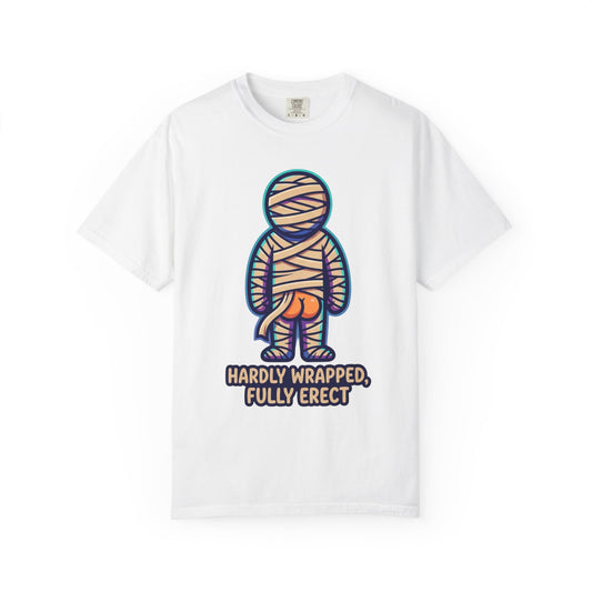 Color: White | Hardly Wrapped, Fully Erect Unisex Garment-Dyed Tee