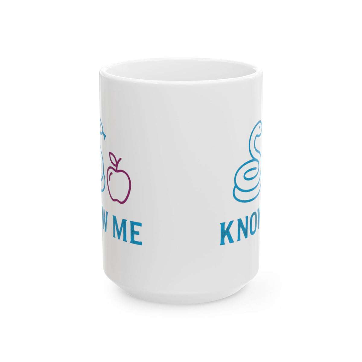 "Good Book Series Know Me In The Biblical Sense" White Ceramic Mug — Graphic