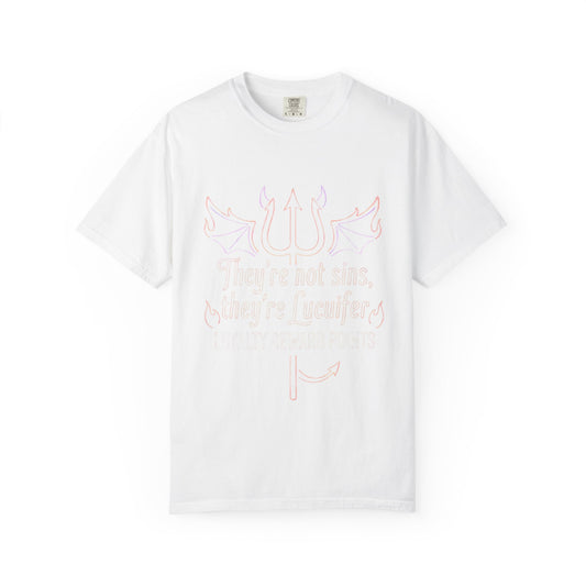 Color: White | Infernal Rewards Program Unisex Garment-Dyed T-shirt