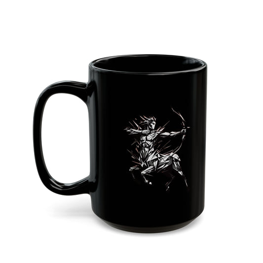 "Sagittarius The Archer Centaur" Black Ceramic Mug — Graphic