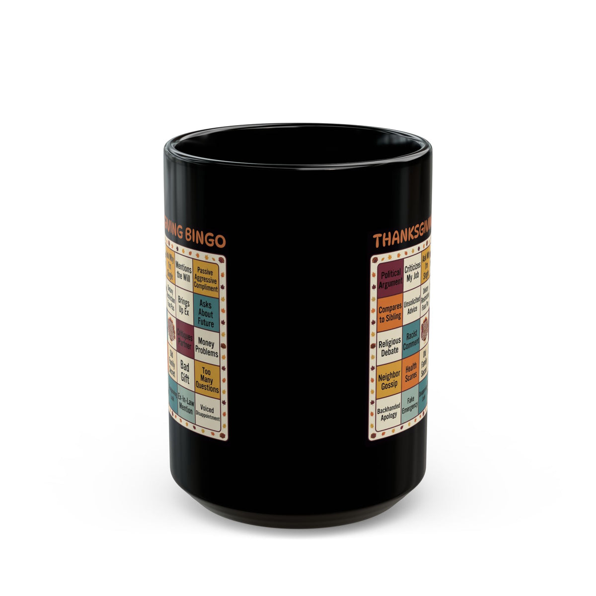 "Thankgiving Bingo" Black Ceramic Mug